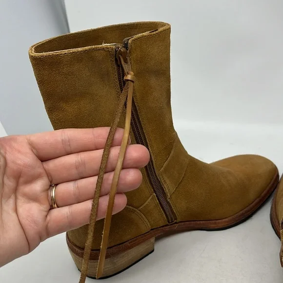 FREE PEOPLE VIENNA ANKLE BOOT CAMEL COLOR SUEDE EU 40 FITS LIKE 8.5 LIKE NEW - Picture 9 of 14
